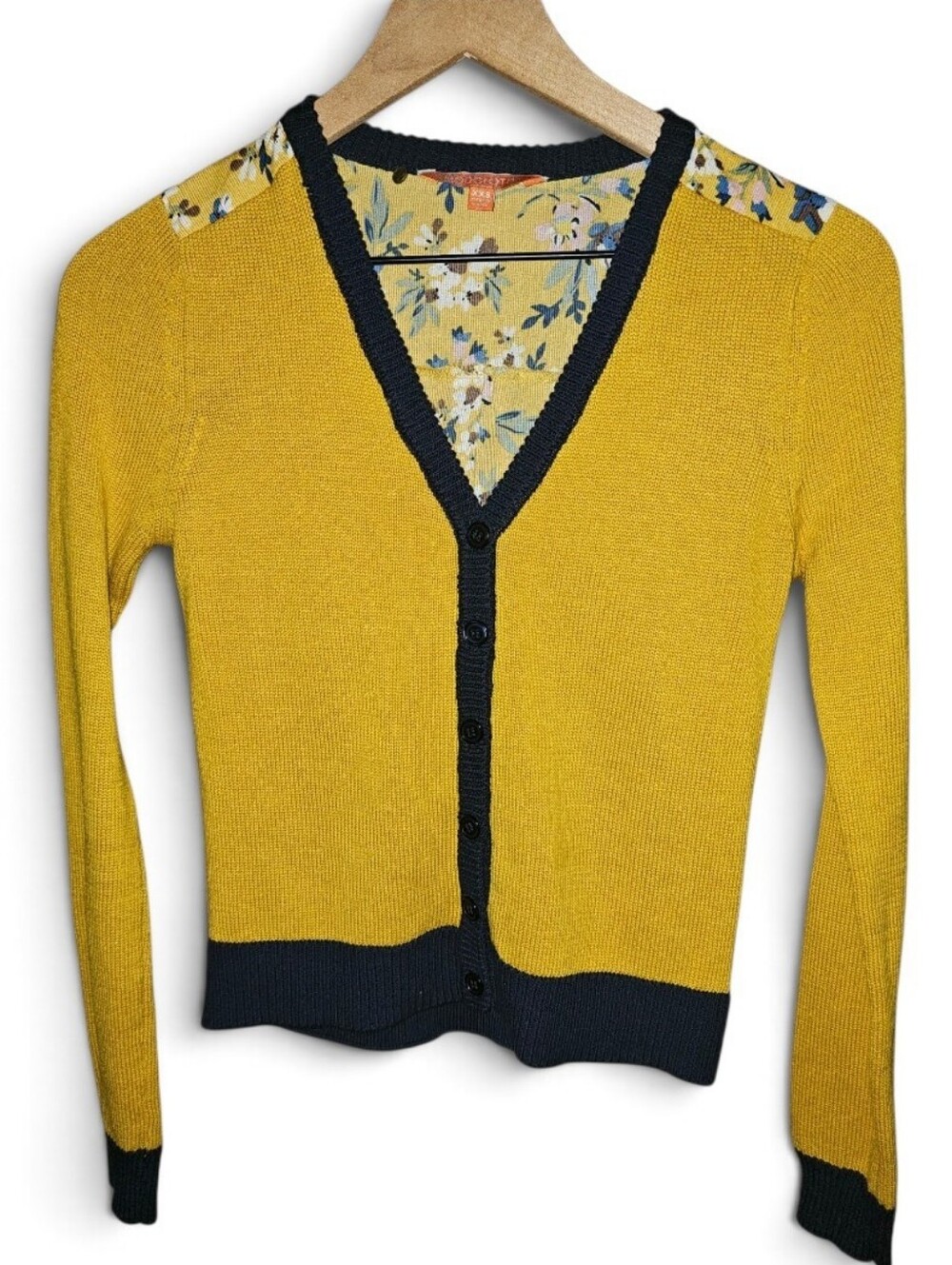 MODCLOTH Mixed Media Floral Back Retro Cardigan - XXS